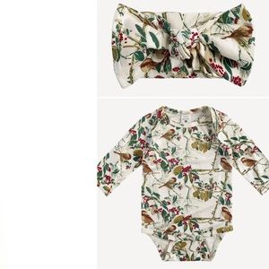 Kate Quinn bundle long sleeve bodysuit | holiday chickadee | bamboo - 6-12m